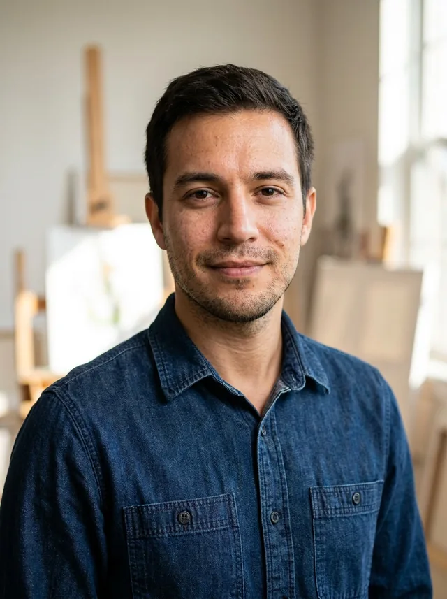 Artist, paint studio