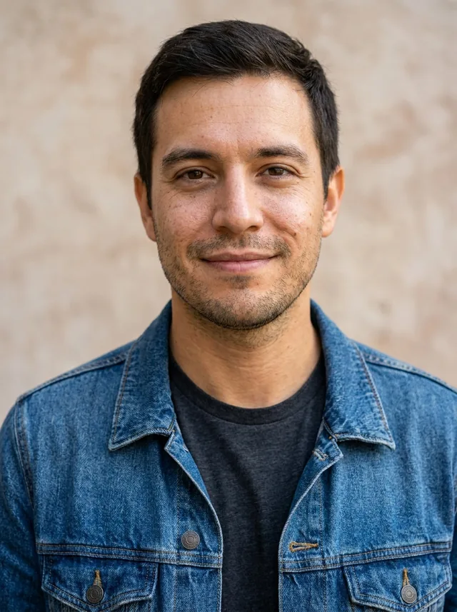Denim jacket, warm wall